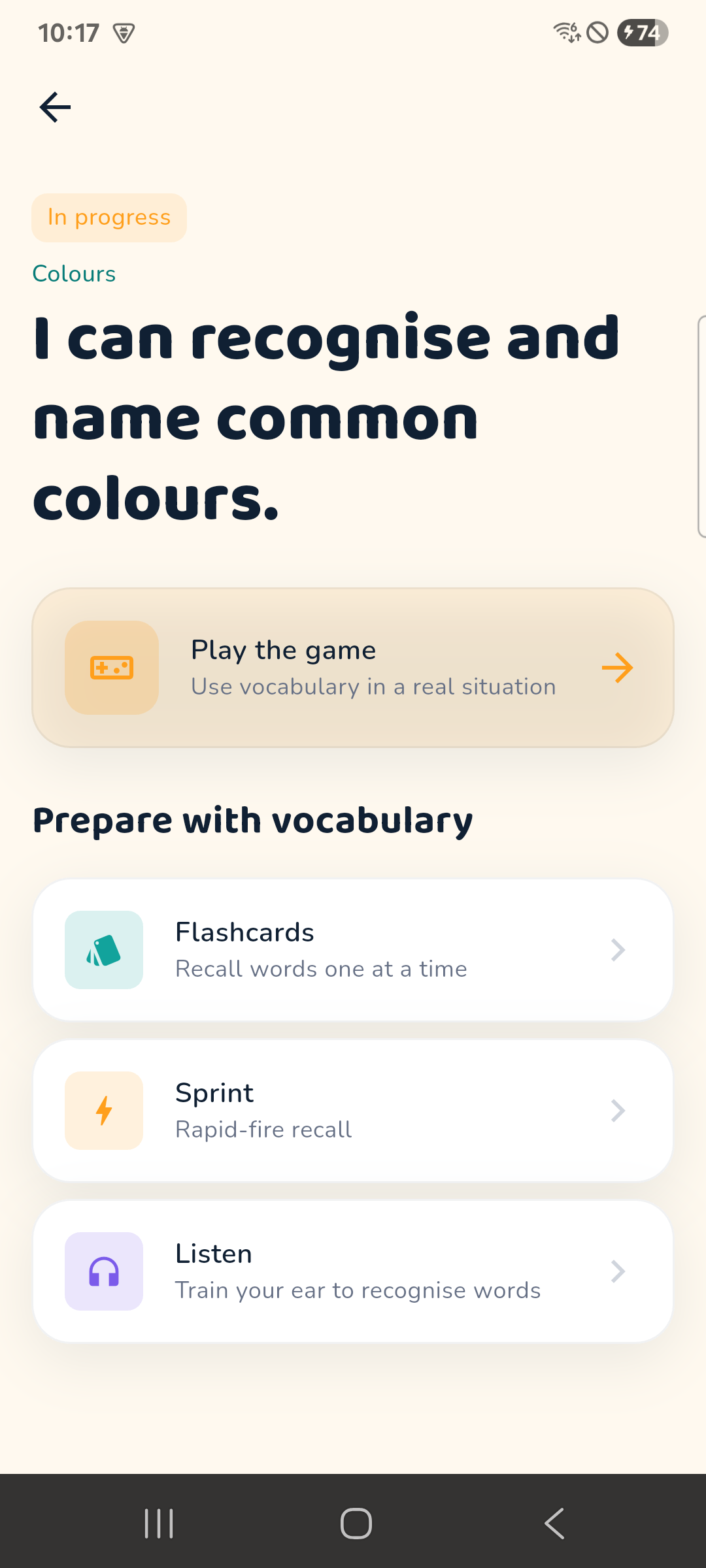 Learn screen in Polly